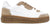 Sneaker uomo eleganti bianche e beige in vera pelle martellata e camoscio, suola in tinta marrone leggera e rialzata, modello ACS AR80, scarpe artigianali Made in Italy