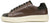 vista laterale sneaker uomo marrone testa di moro in vera pelle martellata con punta e talloen in camoscio, suola in EVA super leggera di colore beige alta e rialzata, modello BT-102, scarpe artigianali Made in Italy con negozio a Civitanova