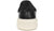 vista dietro sneaker uomo nera in vera pelle martellata con punta e tallone in camoscio, suola in EVA super leggera di colore beige alta e rialzata, modello BT-102, scarpe artigianali Made in Italy con negozio a Civitanova