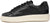 vista laterale sneaker uomo nera in vera pelle martellata con punta e tallone in camoscio, suola in EVA super leggera di colore beige alta e rialzata, modello BT-102, scarpe artigianali Made in Italy con negozio a Civitanova