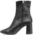 vista laterale scarpe donna di tendenza tronchetti neri a punta quadrata in vera pelle marchio angel alarcon 25576 stivaletti eleganti con tacco medio largo e comodo e cerniera laterale calzature artigianali online con negozio a civitanova marche collezione moda spedizioni in tutta Italia pagamento alla consegna