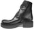 vista laterale stivaletto anfibio donna nero in vera pelle, cerniera laterale, tacco basso molto comodo, suola leggera, articolo METISSE NU2547, scarpe artigianali Made in Italy con negozio a Civitanova Marche
