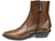 vista laterale tronchetto texano donna marrone tonalità Whisky in vera pelle, tacco basso molto comodo, cerniera laterale, articolo ANIMA AW400, scarpe artigianali Made in Italy con negozio a Civitanova Marche