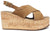 Zeppe donna cuoio in vera pelle scamosciata e tacco effetto sughero, fasce incrociate a X, plantare in memory imbottito super comodo, fibbia dorata, calzature artigianali 100% Made in Italy, Francesco Brunelli CA6337