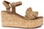 Zeppe donna cuoio in vera pelle scamosciata e tacco effetto sughero, volant con borchie oro, plantare in memory imbottito super comodo, fibbia dorata, calzature artigianali 100% Made in Italy, Francesco Brunelli CA6309