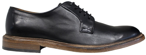 scarpe derby uomo francesina liscia calzaturificio europa franco fedele guido ferri articolo 6436 in vera pelle nera molto morbida con suola fondo in vero cuoio classico piantina in gomma molto leggero 100% made in italy fatte a mano scarpe con negozio a civitanova marche calzature italiane artigianali scarpe online eleganti e formali