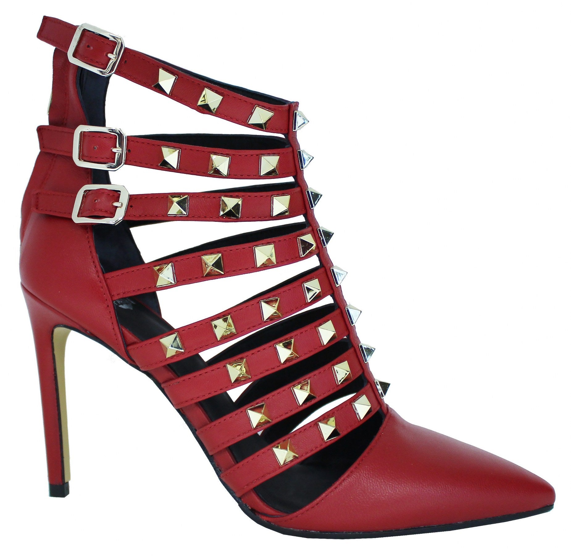 ACS DECOLTE' BORCHIATA TACCO A SPILLO PELLE ROSSA| ACS Calzature