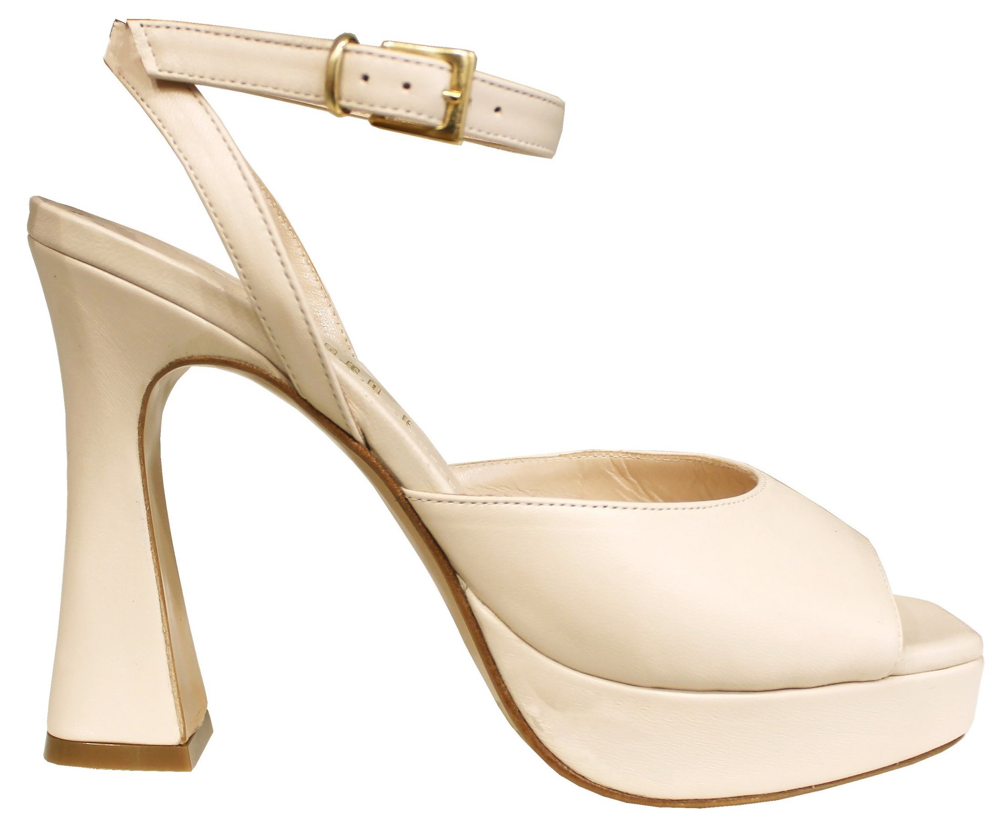 Sandali donna cerimonia con fascette incrociate in ecopelle nude tacco Sandali donna cerimonia con fascette incrociate in ecopelle nude tacco