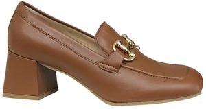 Mocassini Donna Con Tacco Medio 3cm - Punta Rotonda, Senza Lacci, Comodi Per Tutto Il Giorno - Foto 8