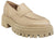 vista frontale scarpe donna mocassino liscio semplice elegante sportivo calzaturificio crown articolo mocassino fl in vera pelle meringa cipria molto morbida suola carrarmato alta leggera 100% made in italy scarpe con negozio a civitanova marche collezione moda 2022 calzature artigianali made in italy scarpe online