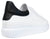 vista posteriore del tacco scarpe sneaker bassa uomo eleganti sportive calzaturificio crown articolo alex in vera pelle bianca con il gonfietto o tallone nero pellame molto morbido suola alta in eva molto leggera 100% made in italy scarpe con negozio a civitanova marche collezione moda soletta morbida estraibile per plantare calzature artigianali made in italy scarpe online